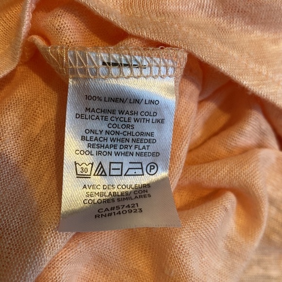 Lou & Grey for Loft peach linen tie front tee size small NWT - Picture 6 of 6